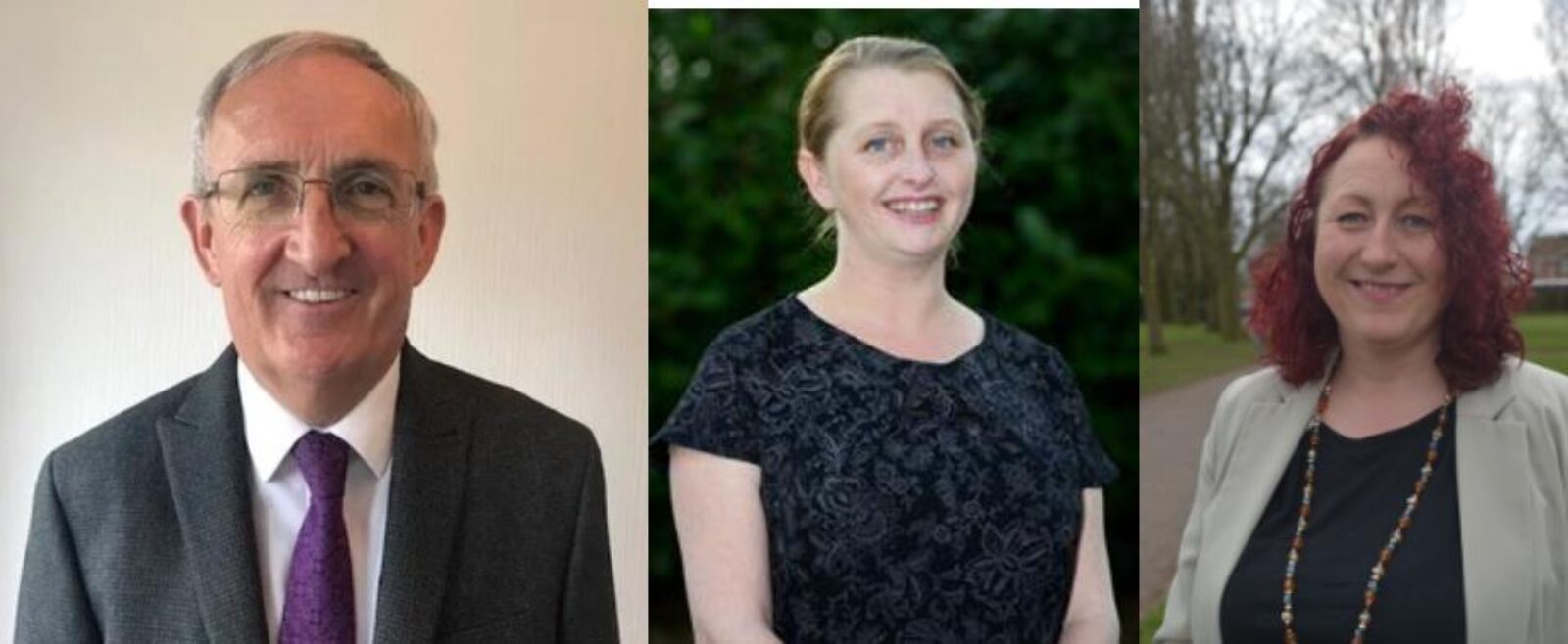 Photographs of Mike Wharton, Andrea Wall and Laura Bevan